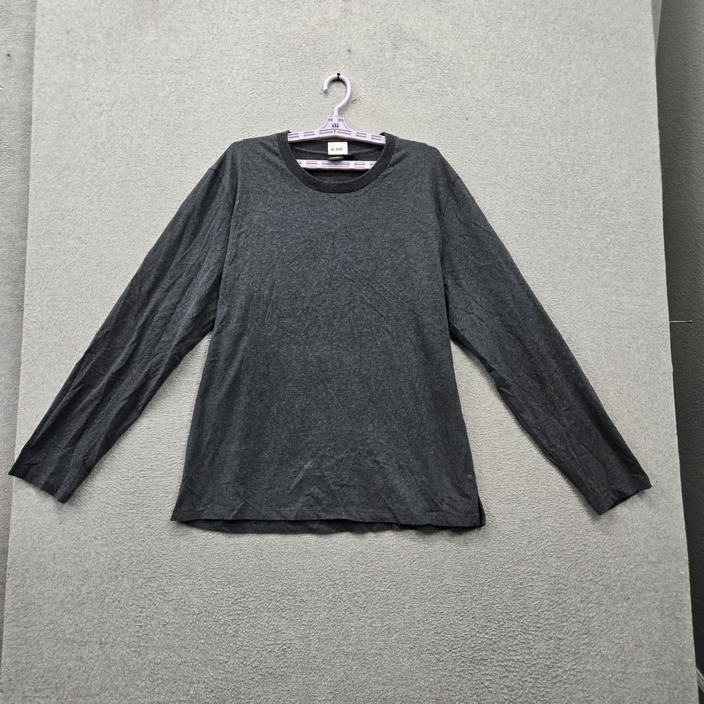 Hugo Boss Men Shirt XL Gray Crew Neck Long Sleeve Knit Pullover Casual Tee